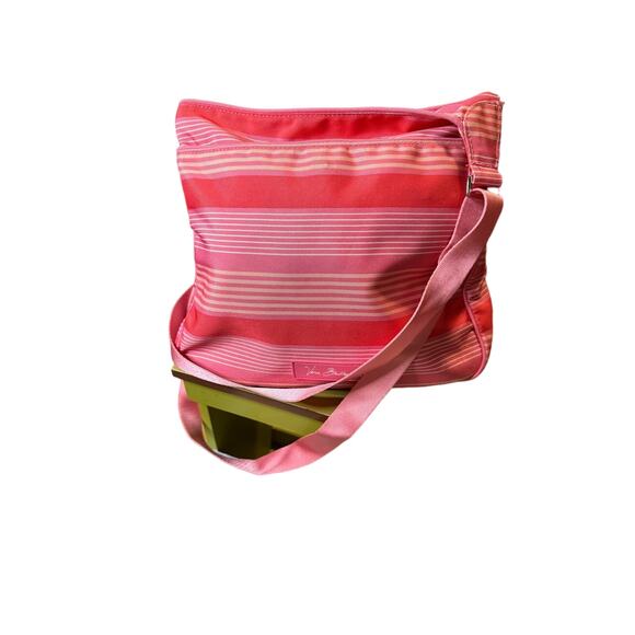 Vera Bradley Pink Tonal Stripe Lighten Up Slim Crossbody Bag purse - Picture 5 of 10